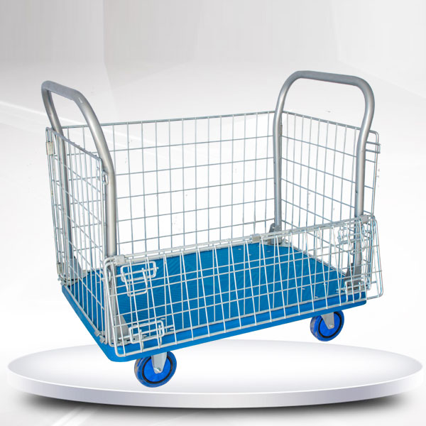 手推（tuī）車-藍色圍欄手推車